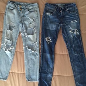 2 pair of size 2 American Eagle Tomgirl jeans